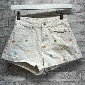 PACSUN Shorts Size 23 Eco Flower Power Embroidered Mom Short‎